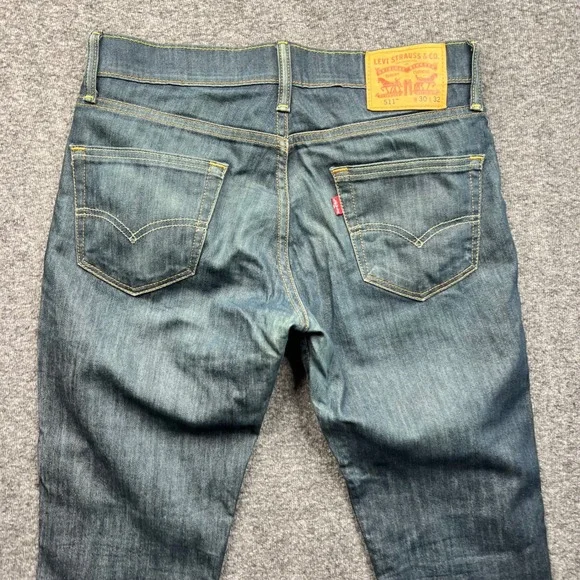 Levi's 511 Slim Fit Jeans Mens 30x32 Blue Fits 32x30 Dark Wash Stretch Denim - Picture 16 of 16